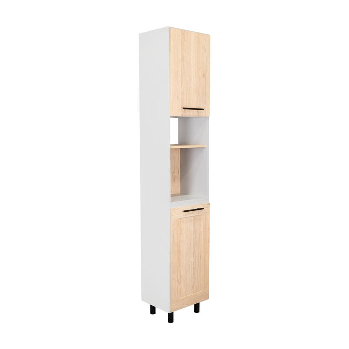 Alacena Kazán, Beige y Gris, con Dos Puertas y Entrepaños