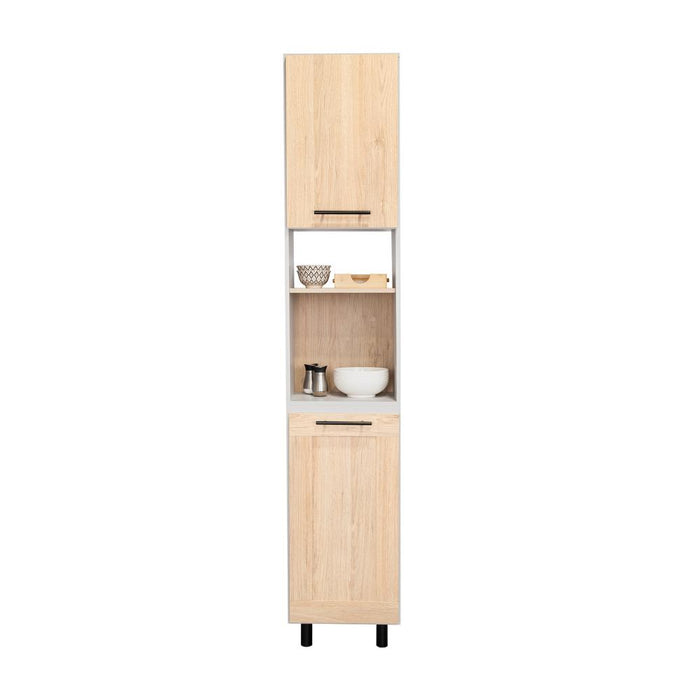 Alacena Kazán, Beige y Gris, con Dos Puertas y Entrepaños