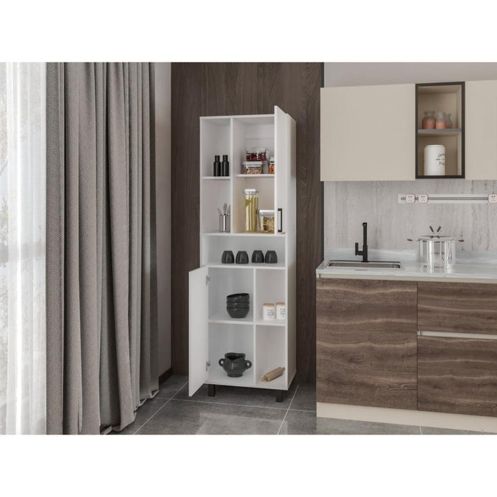 Alacena Bryce, Blanco Kronos, con manijas metálicas y con gran espacio de almacenamientos ZF