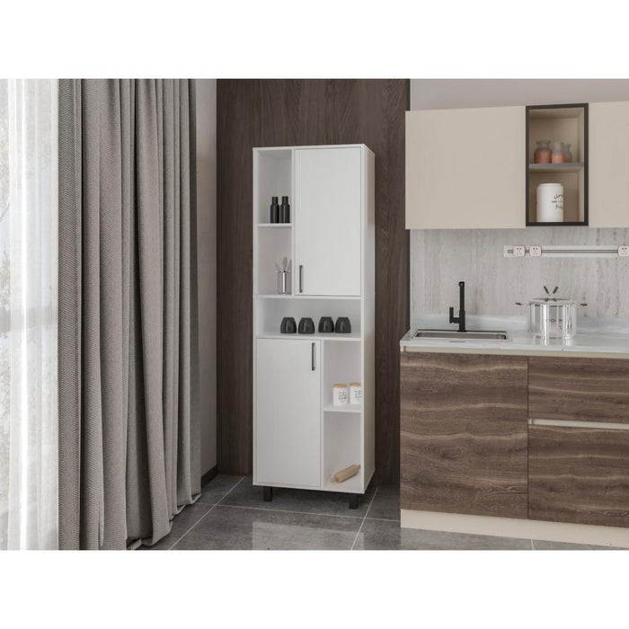 Alacena Bryce, Blanco Kronos, con manijas metálicas y con gran espacio de almacenamientos ZF