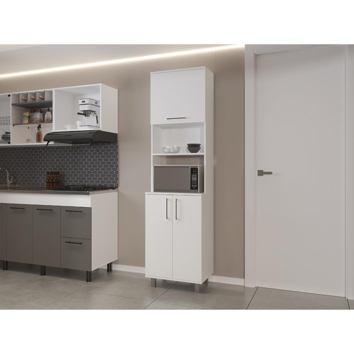 Alacena Bombona, Blanco, con espacio para horno microondas