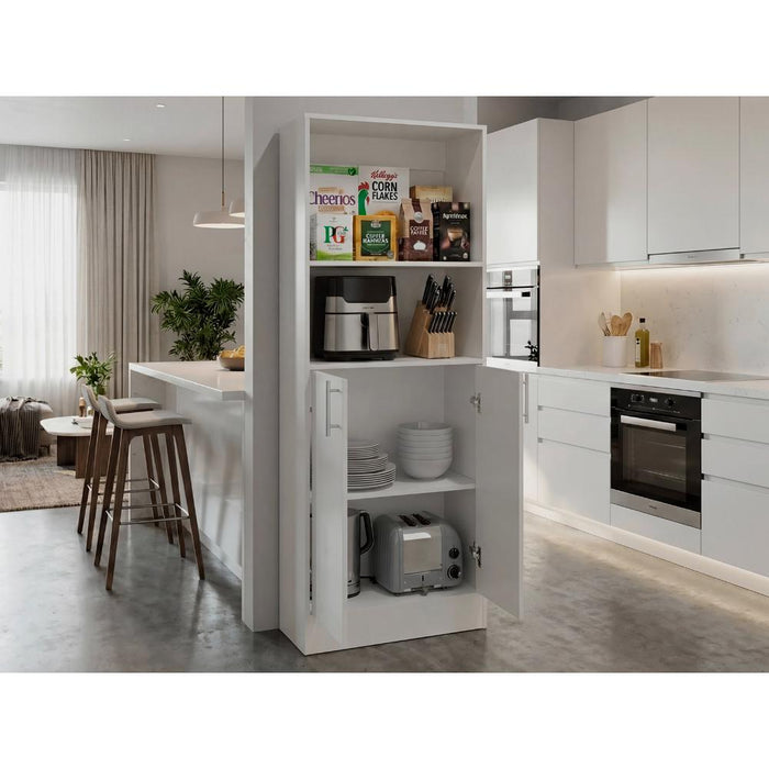 Alacena Multiusos Juko, Kronos Blanco, Con dos puertas abatibles, con entrepaños y amplio almacenamiento ZF