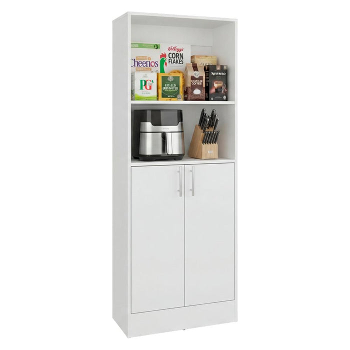 Alacena Multiusos Juko, Kronos Blanco, Con dos puertas abatibles, con entrepaños y amplio almacenamiento ZF