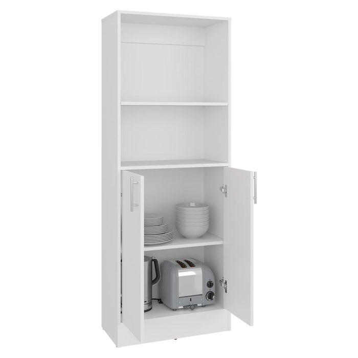 Alacena Multiusos Juko, Kronos Blanco, Con dos puertas abatibles, con entrepaños y amplio almacenamiento ZF