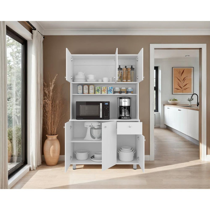 Alacena Wiston, Kronos Blanco, Seis puertas abatibles y un cajón con amplio espacio de almacenamiento ZF