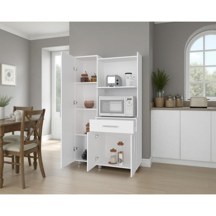 Alacena Multiusos Panter, Kronos Blanco, Amplios espacio de almacenamiento, con patas y manijas metálicas ZF