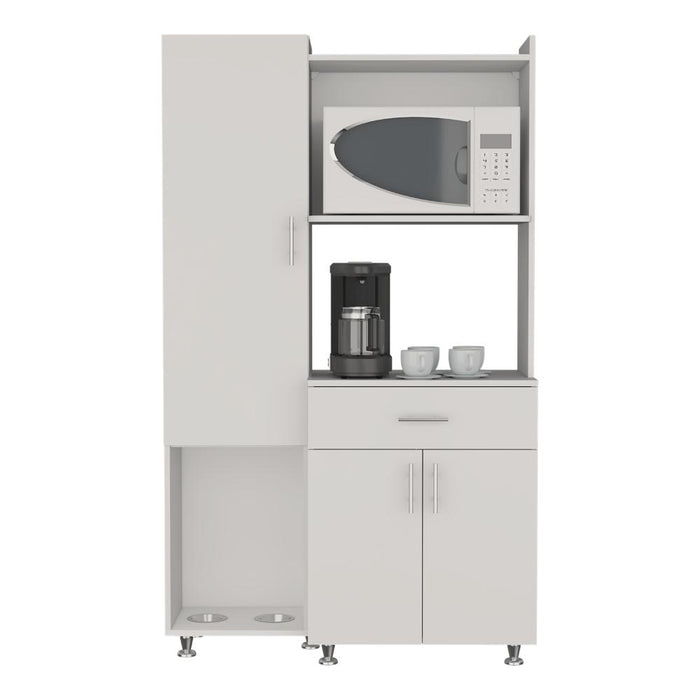 Alacena Multiusos Panter Eco, Kronos Blanco, Una puerta abatible y variedad de entrepaños ZF