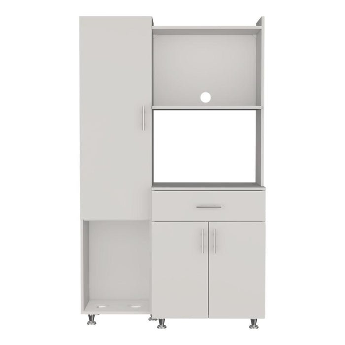 Alacena Multiusos Panter Eco, Kronos Blanco, Una puerta abatible y variedad de entrepaños ZF