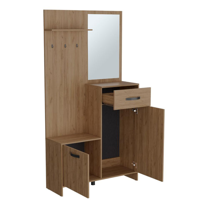 Recibidor Auxiliar Parker, Fresno Europeo, con un cajon y dos puertas