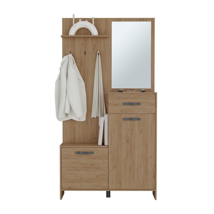 Recibidor Auxiliar Parker, Fresno Europeo, con un cajon y dos puertas