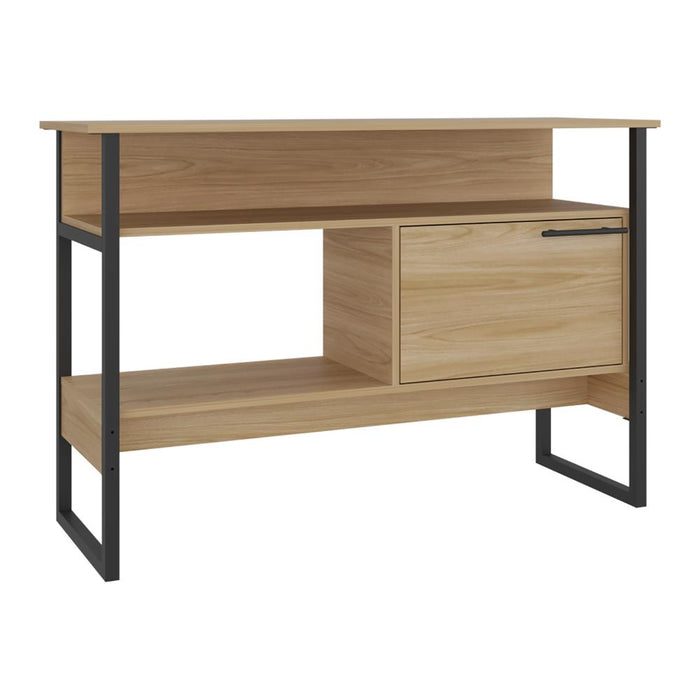 Mueble Auxiliar Recibidor Korina, Fresno Europeo, con Patas En Acero Negras