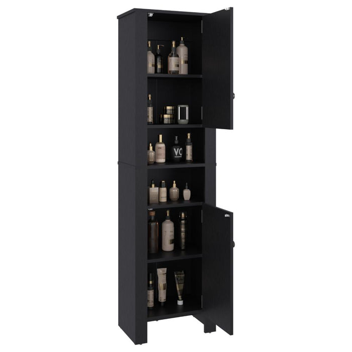Mueble  Auxiliar para Baño Vanes, Wengue, con espacio para objetos decorativos