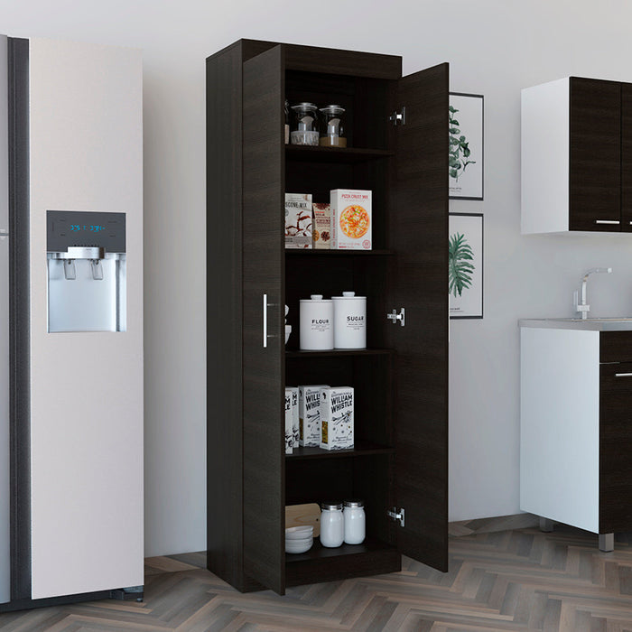 Alacena Barlovento, Wengue, con Cinco Entrepaños y Dos Puertas Batientes