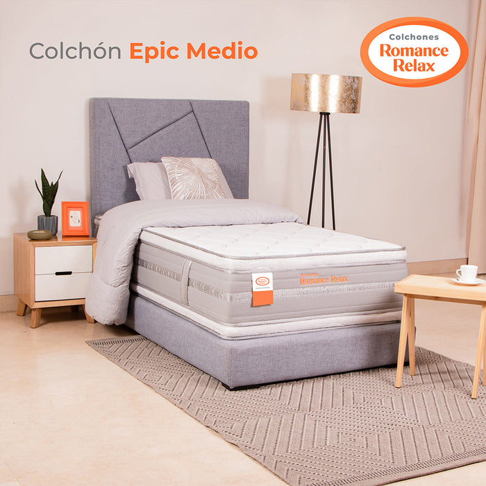 Colchón Rr Épic Medio 100X190X37, Sencillo