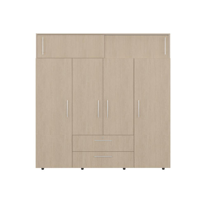 Closet Babel, Cartagena y Blanco, con Cuatro Puertas Abatibles y Cuatro Cajones Multiusos