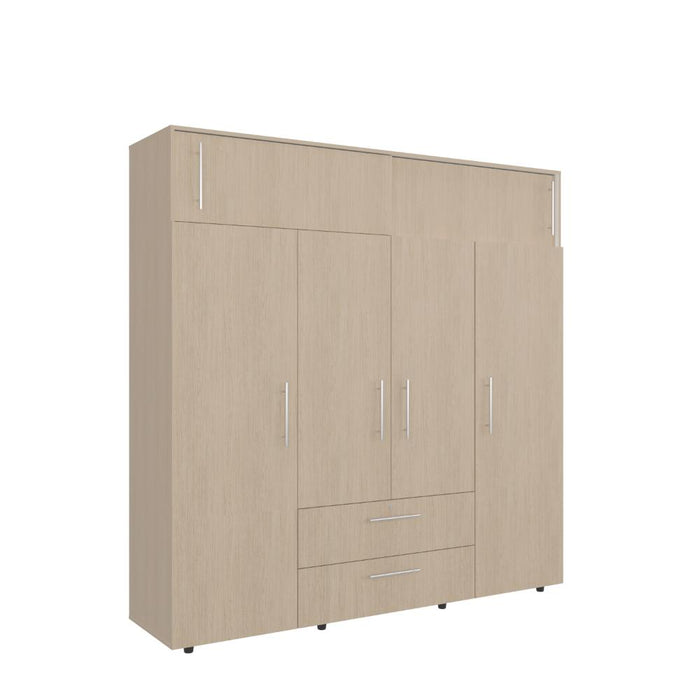 Closet Babel, Cartagena y Blanco, con Cuatro Puertas Abatibles y Cuatro Cajones Multiusos