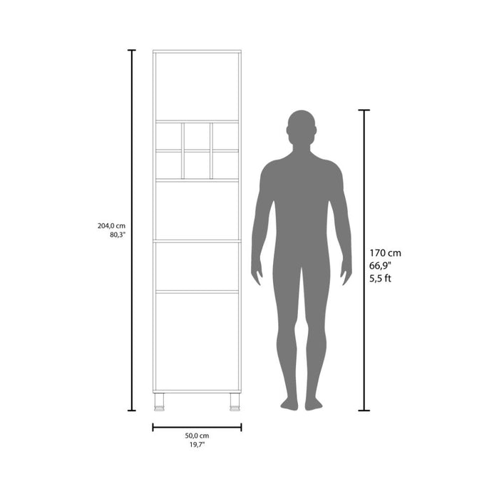 Alacena Atica, Blanco, con espacio para guardar botellas de vino ZF