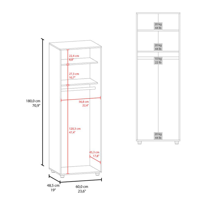 Closet Rayo, Blanco, Con Dos Puertas y Tubo En Su Interior ZF