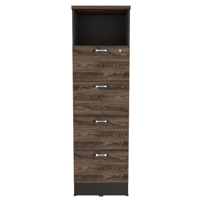 Archivador Alto Narak, Avellana, Cuatro cajones y un cajon con cerradura