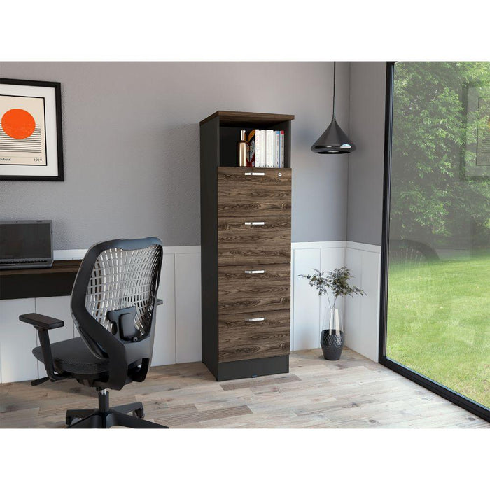 Archivador Alto Narak, Avellana, Cuatro cajones y un cajon con cerradura