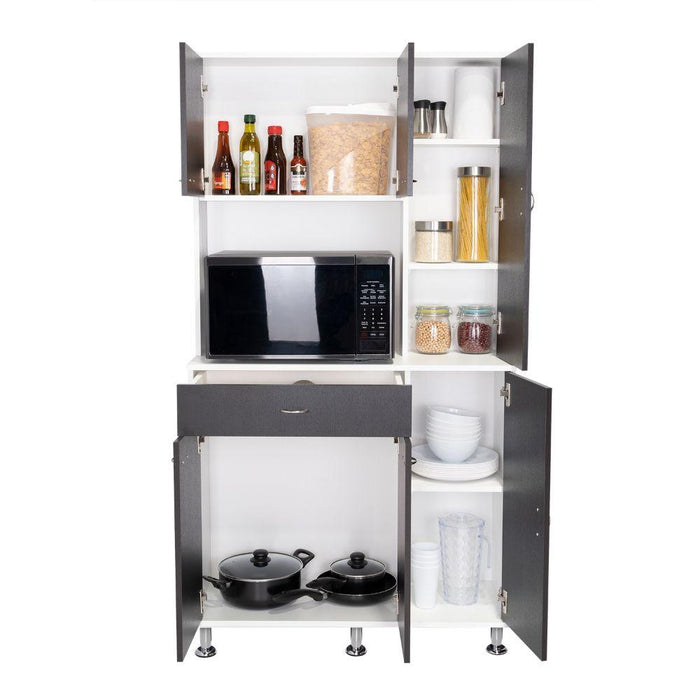 Alacena Huzy, Wengue y Blanco, con Amplia Capacidad de Almacenamiento