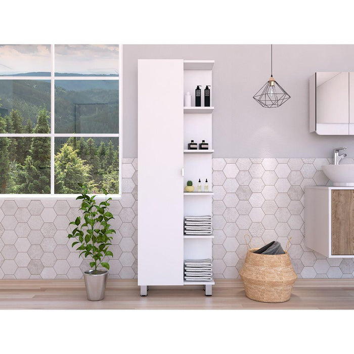 Mueble Esquinero Zendaya, Kronos Blanco, con Variedad de Entrepaños  ZF