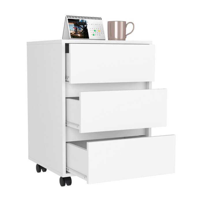 Archivador Kova, Blanco Duqueza, con Tres Cajones