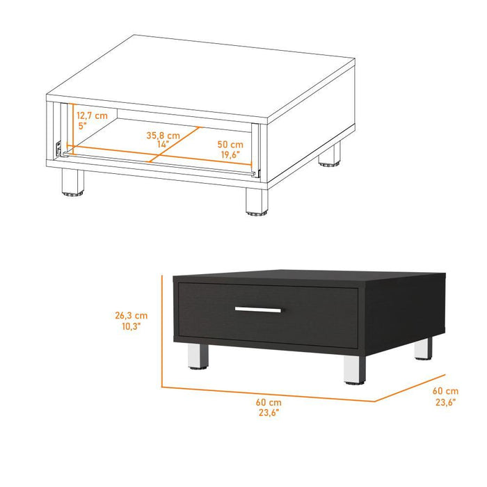Mesa de Centro Ascher, Wengue, con Un Cajón ZF