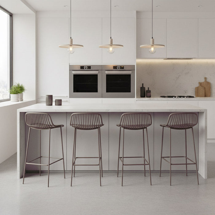 Silla para Bar Tulum, Color Taupe, Diseño Moderno