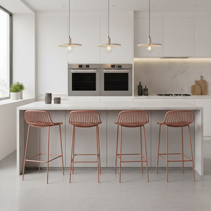 Silla para Bar Tulum, Color Terracota, Diseño Moderno