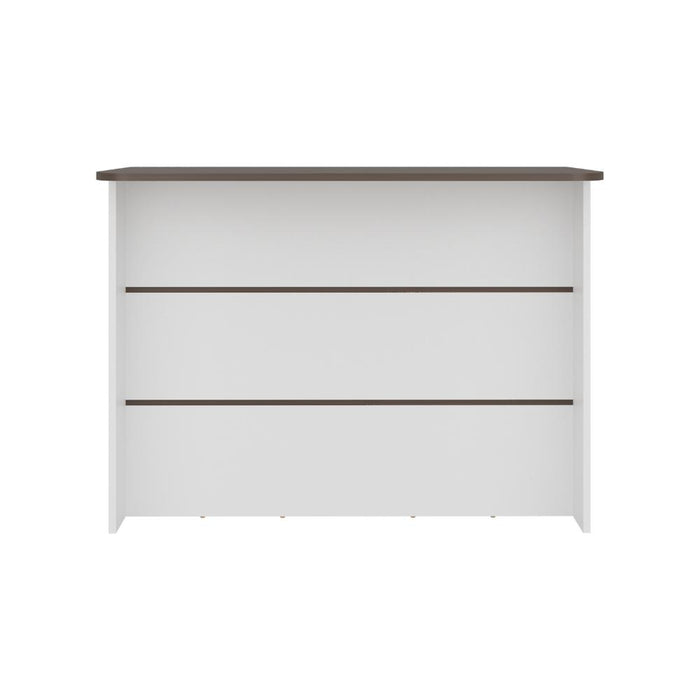Barra de Cocina Diamante, Blanco y Milan, Con Entrepaños