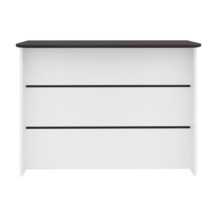 Barra de Cocina Diamante, Kronos Blanco y Kronos Wengue, con Entrepaños ZF