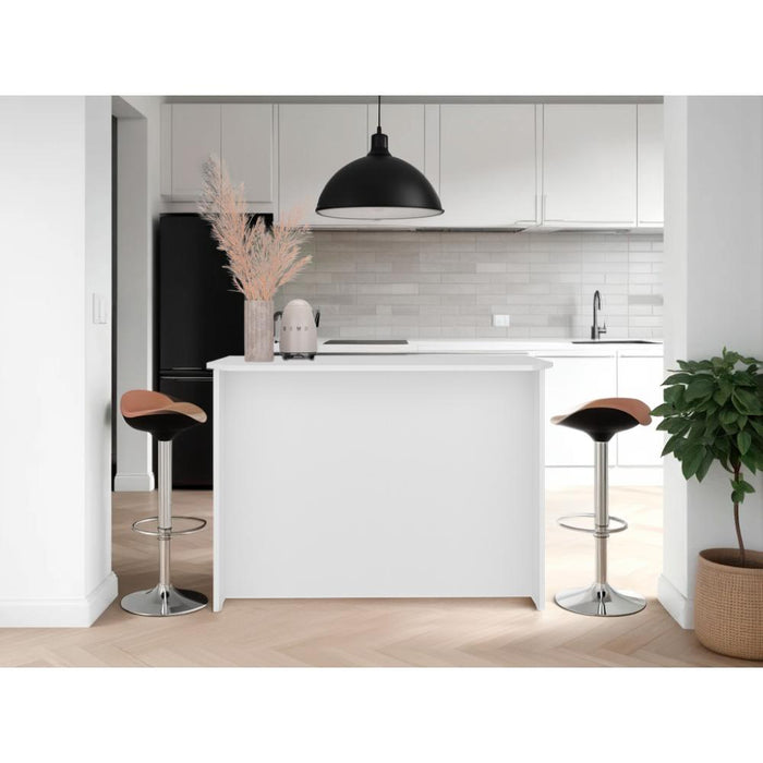Barra de Cocina Diamante, Kronos Blanco con Entrepaños ZF