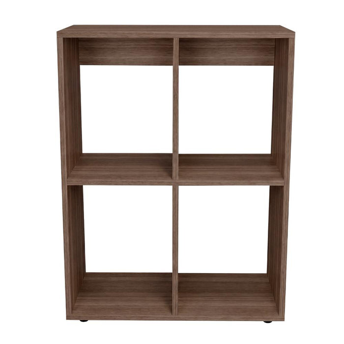 Biblioteca Etto Eco, Avellana, con Entrepaños para Ubicar Objetos Decorativos