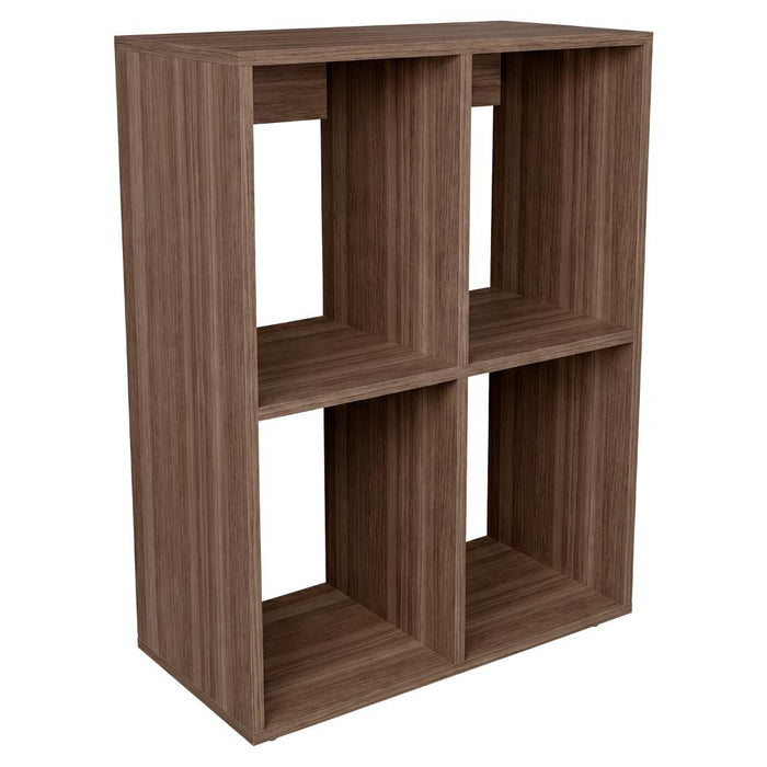 Biblioteca Etto Eco, Avellana, con Entrepaños para Ubicar Objetos Decorativos