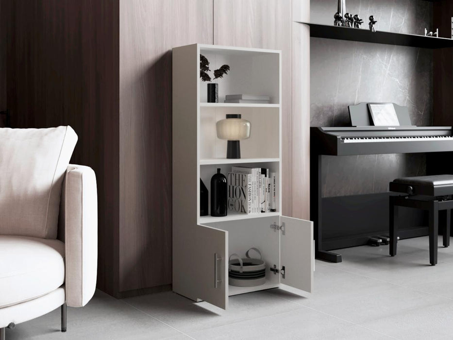 Biblioteca Eco Joy, Blanco, con dos puertas abatibles