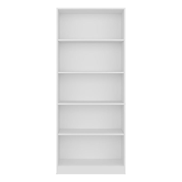 Biblioteca Básica, Blanco, con 4 Entrepaños para Objetos Decorativos y de Fácil Armado ZF