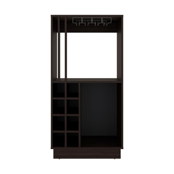Bar Caoba, Nogal, con 8 Espacios para Botellas de Vino ZF