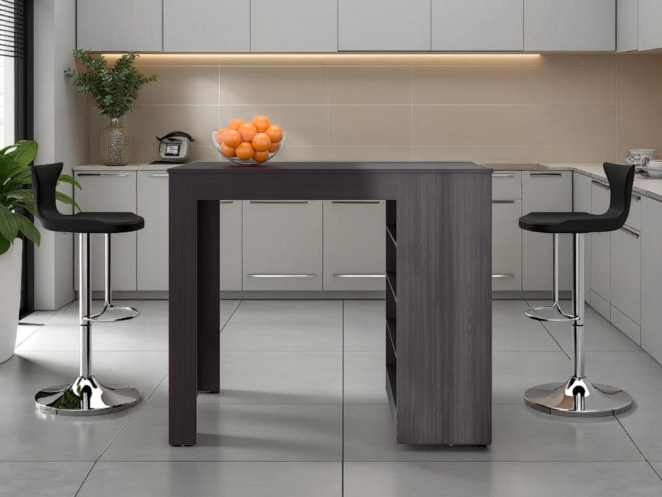 Barra Auxiliar de Cocina Greer, Wengue, con espacio para ubicar objetos de cocin ZF