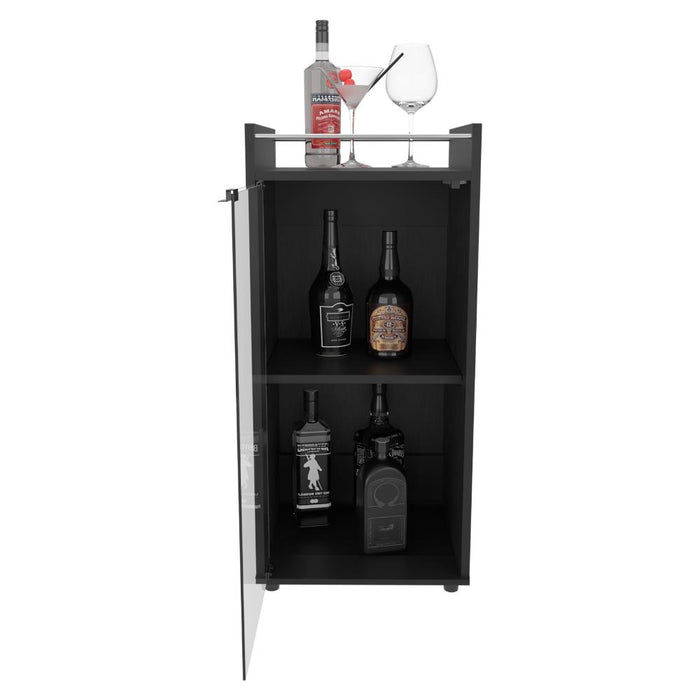 MiniBar Theba, Wengue, con espacio para botellas de vino y copas
