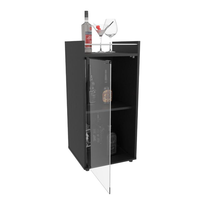 MiniBar Theba, Wengue, con espacio para botellas de vino y copas
