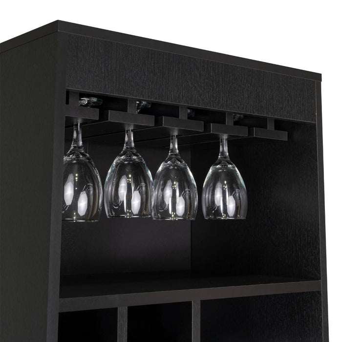 Bar Celeste, Wengue, con Espacio Para Organizar Botellas de Vino y Copas