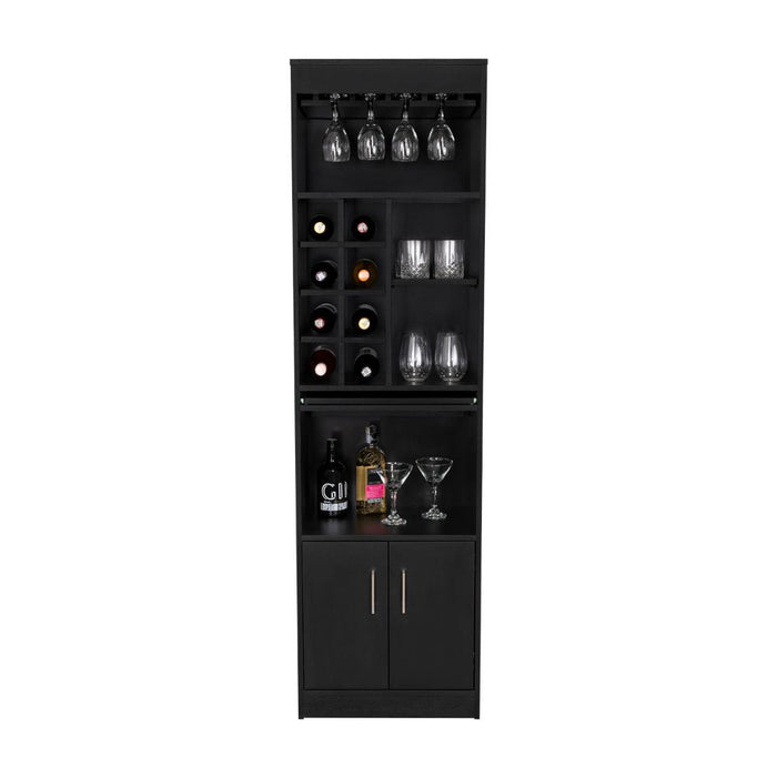 Bar Celeste, Wengue, con Espacio Para Organizar Botellas de Vino y Copas