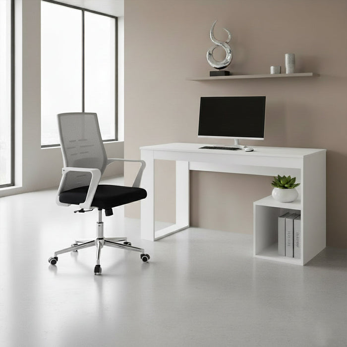 Silla de Escritorio Vertex, Gris, ergonómica con reposabrazos