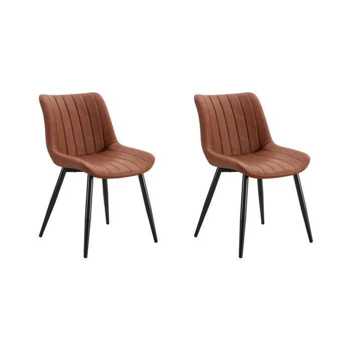 Set de 2 Sillas Nova, Color Marrón, Con espaldar y diseño Moderno