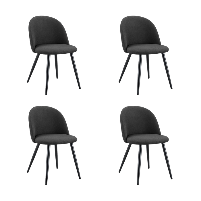 Set de 4 Sillas Core, Color Negro, Con espaldar y diseño Moderno