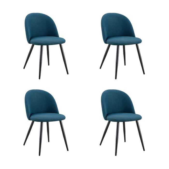 Set de 4 Sillas Core, Color Azul, Con espaldar y diseño Moderno