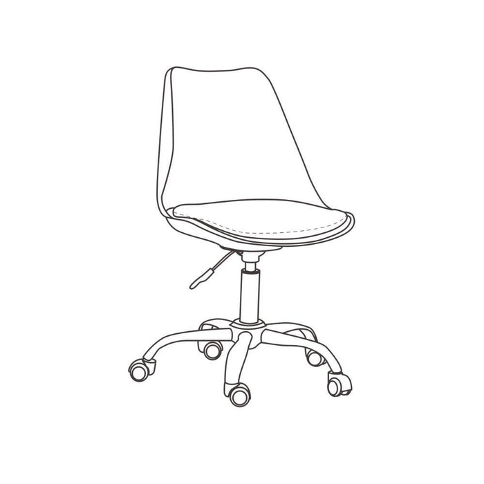 Silla de Escritorio Jetix, Negro, Giratoria y acolchada con base metálica