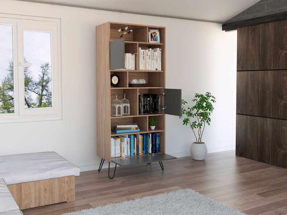 Biblioteca Lara, Miel y Plata Oscuro, con Tres Puertas con Apertura Push