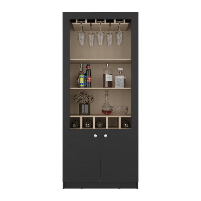 Bar Tonny, Wengue y Cartagena, con Espacio Superior Para Almacenar Copas de Vino ZF